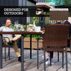 5-Piece PE Wicker Dining Set with Stackable Chairs