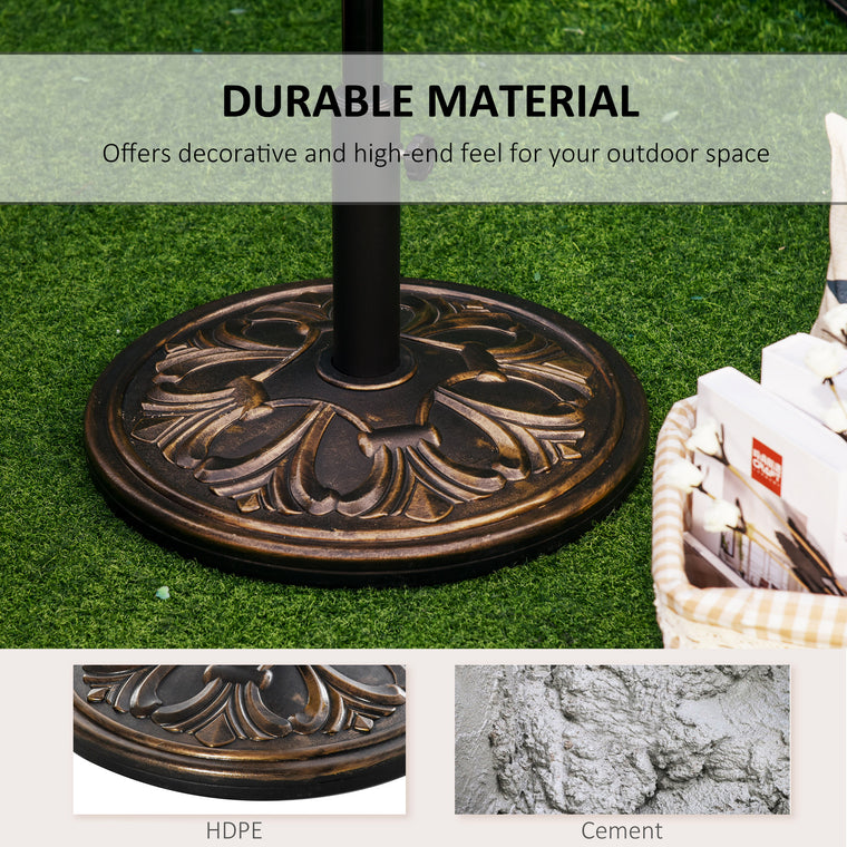 29 lb Bronze Concrete Round Umbrella Base, Heavy Duty
