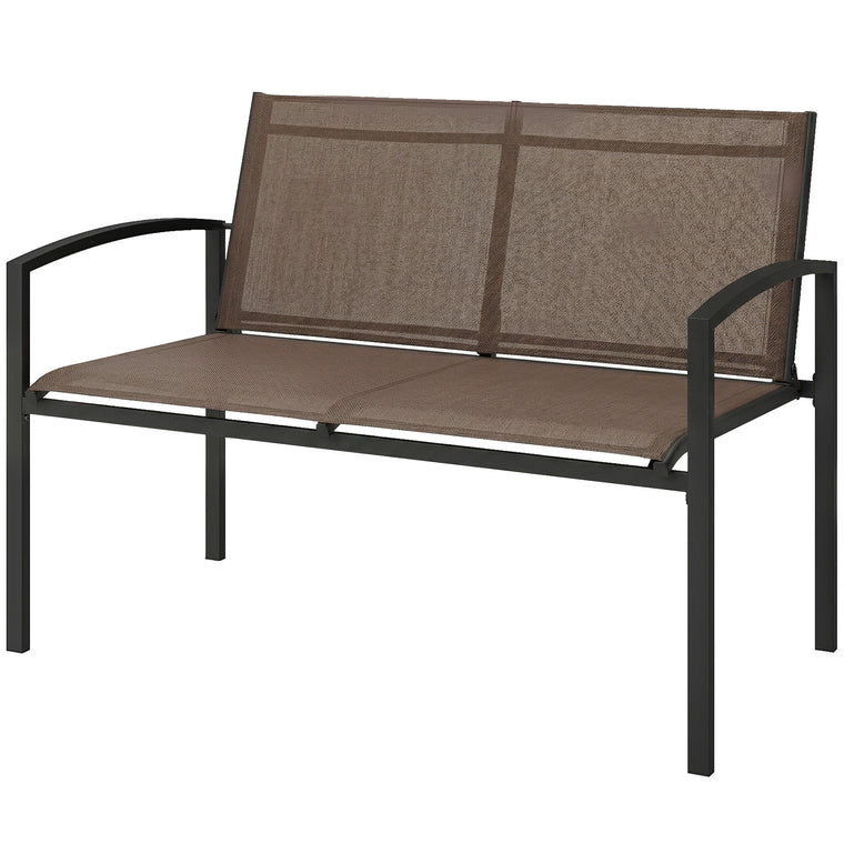 44" Metal Garden Bench with Mesh, 528 lb Capacity