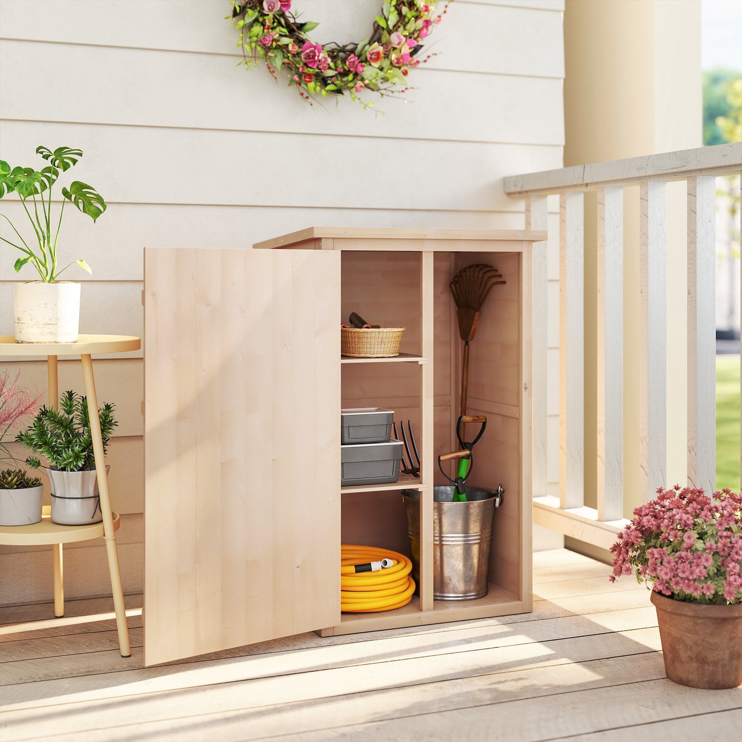 29.9" x 21.7" x 45.3" Storage Cabinet with Asphalt Roof