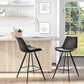 Set of 2 Microfiber Cloth Bar Stools, Multi-functional Kitchen Stools, Bar Chair with Metal Leg Padded Cushion Seat for Dining, Black