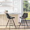 Set of 2 Microfiber Cloth Bar Stools, Multi-functional Kitchen Stools, Bar Chair with Metal Leg Padded Cushion Seat for Dining, Black