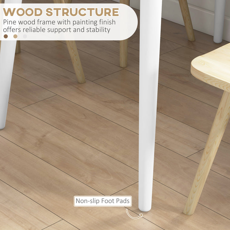 47" Farmhouse Dining Table with Pine Wood Frame - Natural