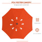 9ft Solar Patio Umbrella Outdoor Sunshade 24 LED Lights Tilt Canopy Orange
