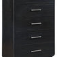 Rowanbeck - Black - Five Drawer Chest