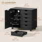 5-Drawer Mobile Lateral Filing Cabinet with Power Outlets - Black