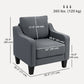 Linen Accent Armchair with Pocket Spring - Charcoal Grey