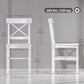 Wooden Dining Chairs Set of 2, Kitchen Chairs with Cross Back, Solid Structure for Living Room and Dining Room, White