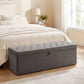 Tufted Velvet Storage Ottoman Bench - Grey