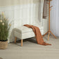 Storage Ottoman with Lid, Velvet Upholstered Storage Bench with Wood Legs for Living Room, Cream White