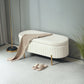 Channel Tufted Upholstered Bedroom Bench - Cream White