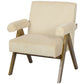 Corduroy Accent Chair with Padded Armrests - Beige