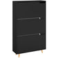 Slim Shoe Storage Cabinet with 3 Flip Drawers and Adjustable Shelves, Shoe Cabinet for 18-24 Pairs, Black