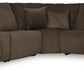 Top Tier - Chocolate - 6-Piece Reclining Sectional With Raf Press Back Chaise - Fabric