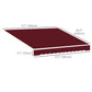 9' x 8' Outdoor Sunshade Canopy Awning Cover, Retractable Awning Fabric Replacement, UV Protection, Wine Red