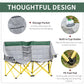 62" W Double Seat Camping Chair Folding Lawn Loveseat w/ Storage Pocket & Cup Holder Compact in a Bag for Outdoor, Beach, Picnic, Hiking, Travel, Green