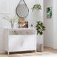 Wooden Sideboard Buffet with Open Shelf - White