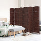 6ft Folding Room Divider, 6 Panel Wall Partition with Wooden Frame for Bedroom, Home Office, Brown