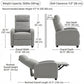 Manual Recliner Sofa Manual Home Theater Seating, Single Linen-Touch Sofa Armchair for Living Room, Light Grey