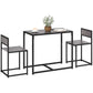 Dining Table Set, Industrial Dining Set for 2, Kitchen Table and Chairs for Small Space, Dining Room Table with Chairs