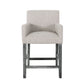 Contemporary Upholstered Counter Stool with Rubberwood Frame, Easy Assembly with Included Tools, 24" L x 23" W x 39.5" H, Light Grey