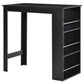 Bar Table Counter Height Dining Table with 3 Storage Shelves for Kitchen, Dining Room, Living Room, Black