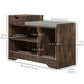 Upholstered Shoe Storage Bench with Drawer - Rustic Brown