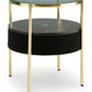 Nedman - Black / Gold Finish - Accent Table With Speaker