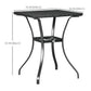 Patio Wicker Dining Table with Umbrella Hole, 34 Inch Outdoor PE Rattan Coffee Table with Plastic Board Under the Woven Table Top for Patio, Garden, Balcony, Black