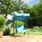 1-Seat Outdoor Porch Swing Patio Swing with Adjustable Canopy, Removable Seat and Back Cushion for Garden, Poolside