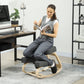 Ergonomic Wood Kneeling Chair with Thick Pads - Dark Grey