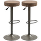 Set of 2 Adjustable Swivel Bar Stools with Footrest - Brown