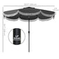 9FT Patio Umbrella Parasol, UPF 30+ Outdoor Market Umbrella with Crank, 8 Ribs, Push Button Tilt, Vented Patio Table Umbrella for Deck Backyard Lawn, Charcoal Grey
