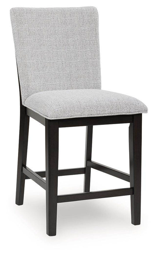 Neymorton - Dark Grayish Brown - Upholstered Barstool (Set of 2) - Forward Furniture