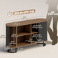 55" Fluted Sideboard with Sliding Doors - Black