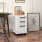 3-Drawer Vertical Filing Cabinet with Lock - White
