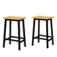 Set of 2 Wood Bar Stools with Anti-Scratch Pads & Wraparound Cross Brace, Bar Chairs with Footrests, 15.5'' L x 11'' W x 25.5'' H, Black