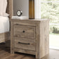 Rusticott - Two Drawer Night Stand - Brown