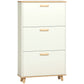 Modern Shoe Cabinet with 3 Flip Drawers and Adjustable Shelf, 12 Pair Shoe Storage Cabinet for Hallway, Entryway, White