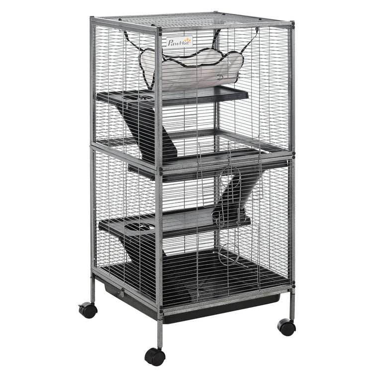 4-Tier Rolling Small Animal Cage for Guinea Pigs