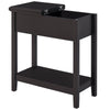 Flip-Top End Table with Cabinet - Dark Coffee