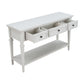 Classic Retro Console Table with 3 Drawers, Open Shelf, Solid Pine Wood Frame, Ideal for Entryway, Hallway, 50" L x 15" W x 30" H, White