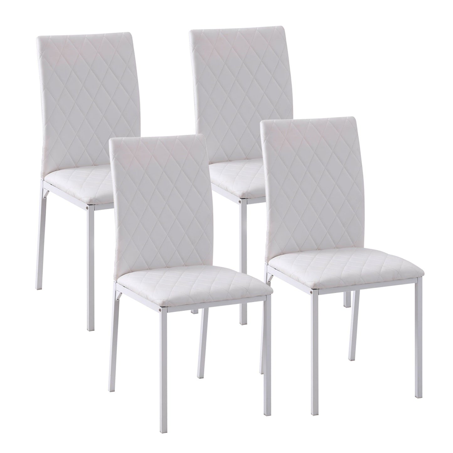 Faux Leather Dining Chairs Set of 4 - White