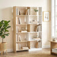 5-Tier L-Shaped Rotating Corner Bookcase - Fruitwood/White