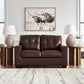 Santorine - Dark Brown - Loveseat - Leather Match