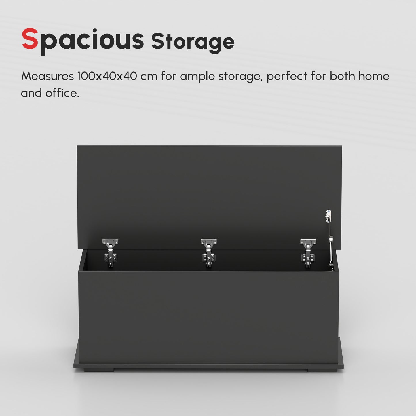 39.5" Storage Chest with 2 Safety Hinges, Storage Box Organizer with Flip-Top Lid, Entryway Storage Bench, Black