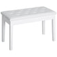 30" Piano Bench with Padded Cushion and Storage, Faux Leather Keyboard Bench with Solid Wood Legs, White