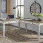 Realyn - Home Office L Shaped Desk - White / Brown
