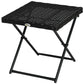 Patio Wicker Coffee Table, Outdoor PE Rattan Garden Folding Side Table, 15.75"x15.75"x15.75", Black