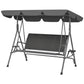 3-Seat Patio Swing Chair, Outdoor Canopy Swing Glider with Adjustable Shade, Grey